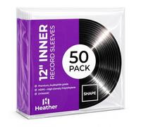 50 Pack Record Sleeves 12 Inch Record Sleeves, Heather UK Dynamic Square Bottom HDPE LP Inserts, Anti Static Vinyl Record Sleeves for Album Jackets and Archival Storage