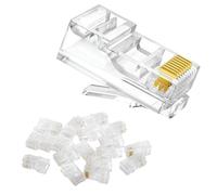 50 Pack RJ45 23AWG Cat6a Cat6 Large Pass Through Connector Connectors Network Plugs Ethernet Plug Gold Plated 8P8C Modular Plug UTP Network Ends for Unshielded Twisted Pair Solid & Stranded Cable