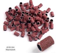 50-Pack Sandpaper Grinding Drum Heads for Rotary Tools - 80# / 120# / 180# Abrasive Sanding Bits, 12.5mm Height × 8.5mm OD × 6.3mm ID, Red, for(120#)
