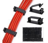 50 Pack Self Adhesive Cable Management Clips,Cable Organizers Wire Clips Cord Holder for PC Laptop Ethernet Cable Desktop Home Office(2.1’’ x 0.75’’ x 0.28’’, Black
