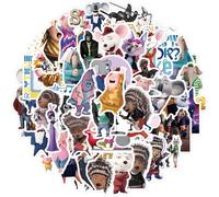 50-Pack Sing Stickers: Funny Aesthetic Cartoon Vinyl Decals, Waterproof UV-Protected for Laptops, Water Bottles, Luggage, Guitar, Scrapbook
