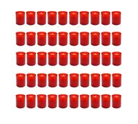 50 Pack Small Grave Candle No. 24 Round Red Memorial Light