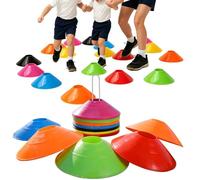 50 Pack Sports Training Cones With Holder And Bag - Stackable PE Agility Football Cones 19x2 mm | Colorful Marking Disc Set for Football Basketball Exercises Speed Training Equipment Kids Coaches