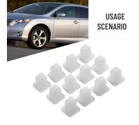 50-Pack Square Plastic Rivet Push Clips for Car Mudguard Liner | Fastening - 8 mm × 8.5 mm Hole, 13 mm Stem, White Trim Retainer for Side Skirts, Bum