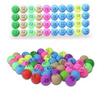 50 Pack Table Tennis Balls 40mm Mixed Colored With 1-50 Numbers, PP Numbered Pong Balls for Lottery Game Advertisement Party Decoration