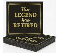 50-Pack The Legend Has Retired Napkins Black and Gold - 2-Ply Cocktail, Lunch, and Dinner Party Napkins - Disposable Elegant Retirement Party Decorations for Men and Women - 6.5 x 6.5 Inch Folded