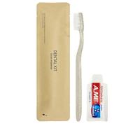 50 Pack Travel Size Toothbrushes with Toothpaste in Bulk, Wheat Straw Disposable Portable Toothbrushes Kit Individually Wrapped for People Without