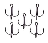50 Pack Treble Hooks, 1/0# 2/0# 3/0# Lure Hook, High Carbon Steel Strong Sharp Round Bend Fish Hooks for Freshwater and Saltwater (Black, 3/0#)
