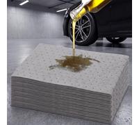 50 Pack Universal Absorbent Mat,25x33cm Oil Water Absorbent Pads,Rapid Absorption Spill Control Sheets for Oil Water Coolants,Heavy Duty Tear-Resistant Spill Pads for Home Garage Workshop