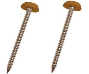 50 Pack Upvc Panel Pins 40mm Poly Top Pins Nails Plastic Headed Fascia Fixings Roofing Nails Oak