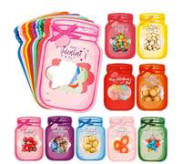 50-Pack Valentine's Day Gift Card Set With 50 Treat Bags Blank Message Cards Paper Design Jar Cards Heart-Cutout