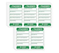50 Pack Waterproof Ladder Inspection Tags Self Adhesive Ladder Safety Inspection Labels Green and White Ladder Inspection Stickers 50mm x 80mm Ladders Tags for Ladders Industrial Maintenance