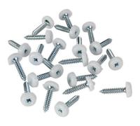 50 Pack White Numberplate Screws - 4.8 X 24mm Plastic Fixings For Secure Installation
