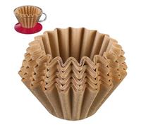 50 Pack White Pattern Cup Style Paper Bowl Filters for Brewing 1 to 4 Cups, Coffee Filter Liners, Compatible with Drip Machines, Clean Pour Over Setup, Home Tools