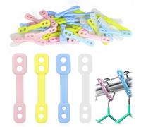 50 Pack Windproof Clothes Hanger Hooks - Non-Slip Silicone Laundry Pegs with Lock Design, Drop-Proof Hanger Holders for Outdoor Washing Line & Drying Rods (Mixed Colors)