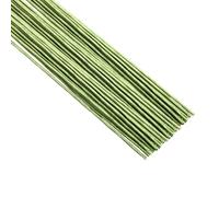 50/Package Floral Stems Wire for Paper Flower 16 Gauge Green Floral Paper Wrapped Wire 16 inch Artificial Crafts Wire Wreath Making Supplies for Wedding DIY