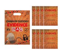 50 Packs Evidence Print Gift bags Detective Party Cellophane Bag for Treat Candies Donuts(evidence bag)