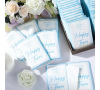 50 Packs Happy Tears Tissues for Wedding 3 Ply Tissue Pack Bulk for Your Happy Tears Wedding Packs for Guests Individual Pocket Tissue Napkins Something Blue Gift for Bride Party Welcome Favor Bags