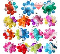 50 Packs Rainbow Mini Pop Octopus Fidget Keychain Gift，Small Christmas Party Fidgets Favors Bubble Anxiety Stress Reliever Stuents Prizes