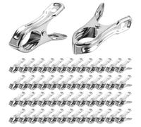 50 Packs Stainless Steel Garden Netting Clips, Strong Grip Greenhouse Clamps, Metal Garden Clip with Large Open, Greenhouse Film Clamps for Netting, Plant Cover, Clothes, Towel Fixing and Hold Down