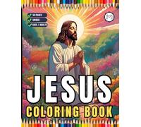 50 Pages Easy Jesus Coloring Book Gift for Adults Kids Children Boys Girls Teens Christian Religion Catholic Bible Stories Religious Coloring Pages ... for Kids Christmas Activity Coloring Book
