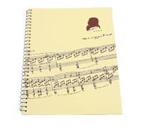 50 Pages Musical Notation Notebook, Portable Music Manuscript Writing Paper for Writing Songs Rhythms (yellow music score pattern