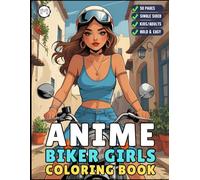50 Pages Single Sided Cute Japanese Anime Fashion Biker Girls Coloring Book Gift for Adults Men Women Kids Young Boys Girls Teens Cool Anime Manga ... Kawaii Anime Fashion Girl Coloring Sheets