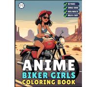 50 Pages Single Sided Cute Japanese Anime Fashion Biker Girls Coloring Book Gift for Adults Men Women Kids Young Boys Girls Teens Cool Anime Manga ... Kawaii Anime Fashion Girl Coloring Sheets