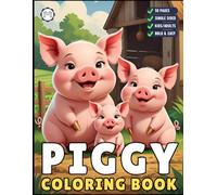 50 Pages Single Sided Cute Pig Coloring Book Gift for Adults Men Women Kids Young Boys Girls Teens Cool Piggy Coloring Activity Book for Children ... Relief Cozy Farm Pig Animal Coloring Pages