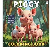 50 Pages Single Sided Cute Pig Coloring Book Gift for Adults Men Women Kids Young Boys Girls Teens Cool Piggy Coloring Activity Book for Children ... Relief Cozy Farm Pig Animal Coloring Pages