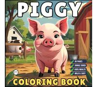 50 Pages Single Sided Cute Pig Coloring Book Gift for Adults Men Women Kids Young Boys Girls Teens Cool Piggy Coloring Activity Book for Children ... Relief Cozy Farm Pig Animal Coloring Pages