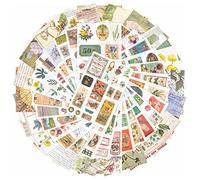50 Pages Vintage Scrapbook Sticker and Paper Decorative Washi Sticker Retro Decoupage Decal Book for Journaling Card Making Handicraft Collage (Lime)