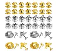 50 Pairs Butterfly Clutch Badge Safety Pins Metal Pin Backs with Horse Thorn Needle for Craft Badge,Sliver,Gold