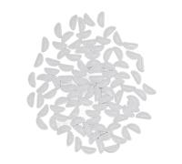 50 Pairs Eyeglasses Nose Pads, Silicone Anti Slip Comfortable Air Cushion Glasses Nose Piece for Those with Glasses That Slip Down, Eyelashes Touching The Lenses (White)