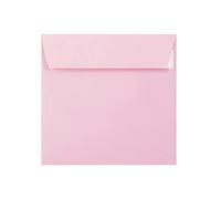50 Pale Pink Square Envelopes - 155mm x 155mm - Straight Wallet Flap Peel/Seal Pink Coloured Envelopes - 120gsm Clariana Paper - to Fit 6 inch Square Inserts