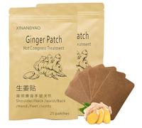 50 Patches Ginger Herbal Hot Patch - Ginger Essence, Soothing Warmth for Back&Neck&Shoulder&Knee&Joints,8-Hour Self-Heating Pads(12 * 8cm)