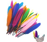 50 PC Colored Feathers for Crafts - Various Colors, Soft Craft Feathers | Wedding Decorations, Halloween Party Supplies, Home Decor Crafts, Art Projects, 4-6 Inches