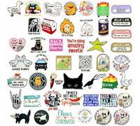 50 PC Funny Stickers Small Humor Waterproof Sticker Bulk Pack Meme Inappropriate Sarcastic Weird Crazy for Adult Laptop Water Bottles Mental Health Planner Work Office Healthcare Medical BumperGifts