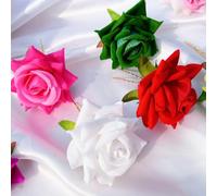 50 Pc Rose Hair Clips for Wedding, Bridal Flower Girl Accessories, Traditional Indian Hair Pins, Bohemian Floral Hair Fork,Stylespeaks (Yellow)