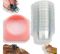 50 Pcs 0.5oz Spider Food and Water Feeding Cups Small Reptile Feeder Bowls with Base for Spider Snail Crab Insect