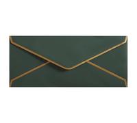 50 Pcs #10 Deep Green Envelopes with Gold Trim, C5 Western Style Self Seal Envelopes, 9.5 x 4.1 in / 24.1 x 10.5 cm Invitation Envelopes, Elegant Stationery for Wedding, Christmas, Holiday Cards