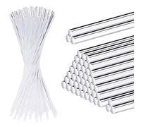 50 Pcs 10cm Reusable Acrylic Sticks - 2mm-5mm Diameter, Multipurpose Rods for Plant Stakes, Cake Pops & Candy Making(Dia3mm)