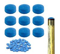 50 Pcs 10mm Pool Tips Snooker Tips,Leather Pool Cue Tips Billiard Tips,Snooker Cue Replacement Tips Pool Stick Tips,Blue Diamond Snooker Cue Tips,Cue Tips for Pool Cues and Snooker(Blue)
