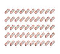 50 Pcs 2-2 Type Lever Wire Connectors, Quick Splicing Terminal Blocks for Electrical Cable, High Temp & Corrosion Resistant Inline Conductor, Dustproof Joint for Lighting & Automotive