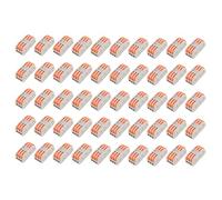 50 Pcs 2-3 Type Lever Wire Connectors, Quick Splicing Terminal Blocks for Electrical Cable, High Temp & Corrosion Resistant Inline Conductor, Dustproof Joint for Lighting & Automotive