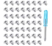 50 Pcs 2.5 inch Hard Drive Screws Flat Head Screws with 1 Pcs Screwdriver M3 x 5 mm Phillips Flat-Head Screw Replacement Stainless Mounting Screw for Computer PC Laptop Case Silver