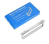 50 Pcs 2” Capacity Premium Prong Paper Fastener Complete Set, 3.15 Inch Center for Paper File Clip Folder Accessories (Silver)
