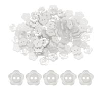 50 Pcs 2 Hole Flower Resin Button, Pearlescent Sewing Button, White Pearlescent Buttons,for Baby and Kids Knitting Cardigans DIY Handmade Sewing Crafting Decor