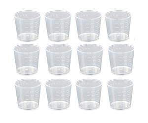 50 PCS 20ml Plastic Mixing Cup Measuring Cups, Measuring Jugs Transparent Reusable Mixing Cup for Mixing Resin Paint Stain Epoxy