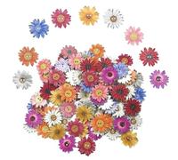 50 Pcs 25mm Flower Wooden Buttons - Decorative Chrysanthemum-Shaped Buttons with 2 Holes, Perfect for DIY Sewing, Clothing Crafts, and Embellishments